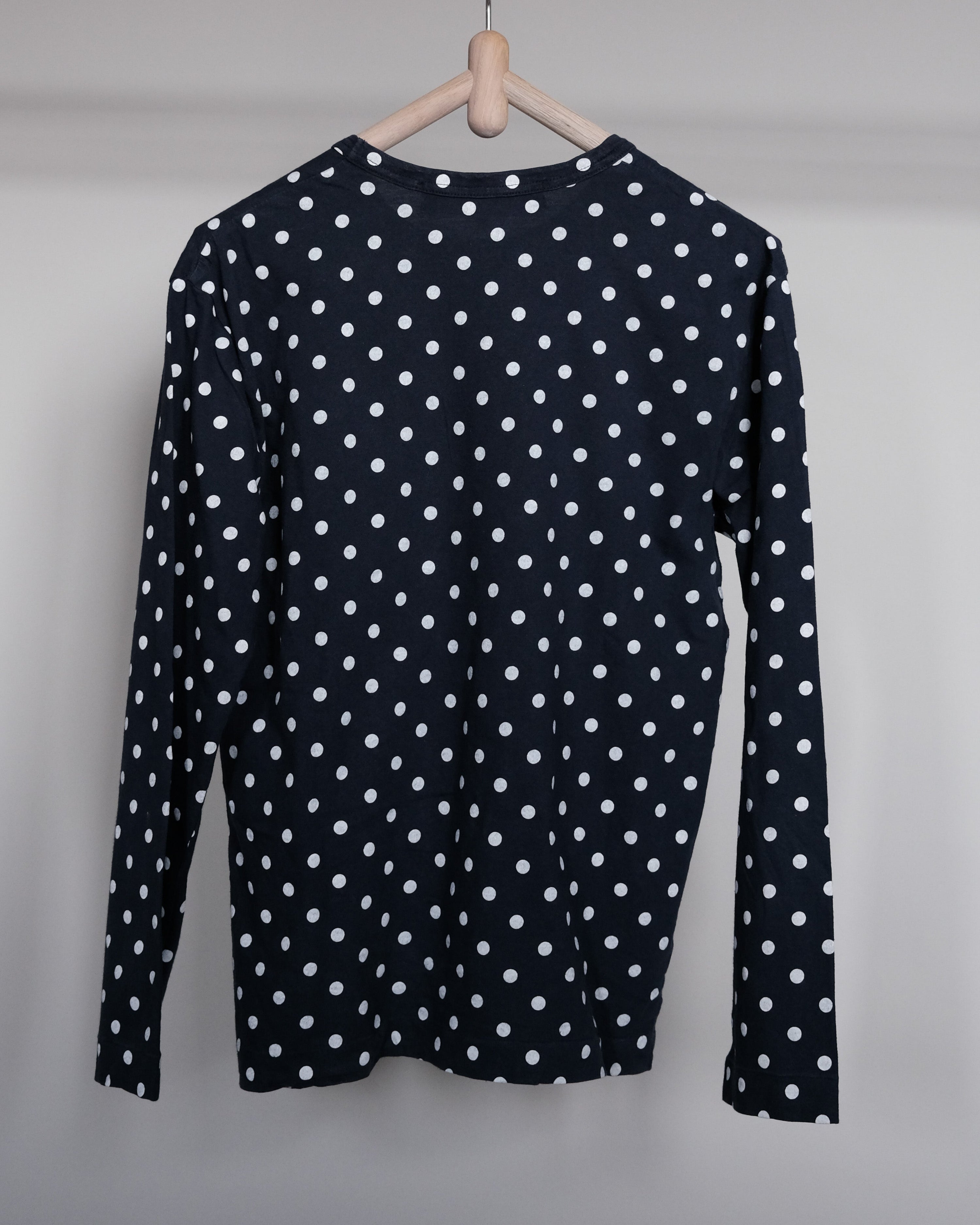 Logo embroidered dotted long sleeve t-shirt