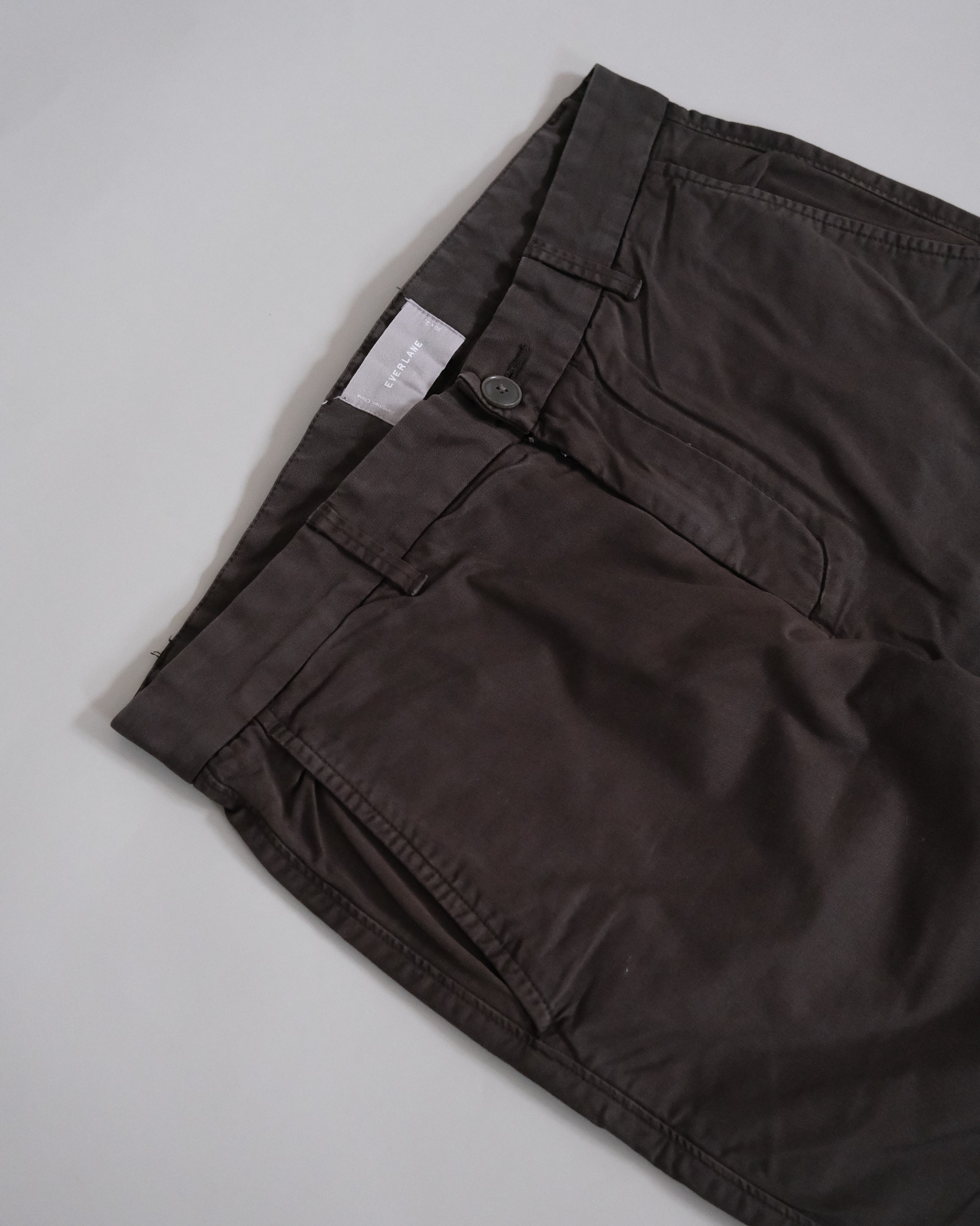 Cotton Twill Slim Trousers