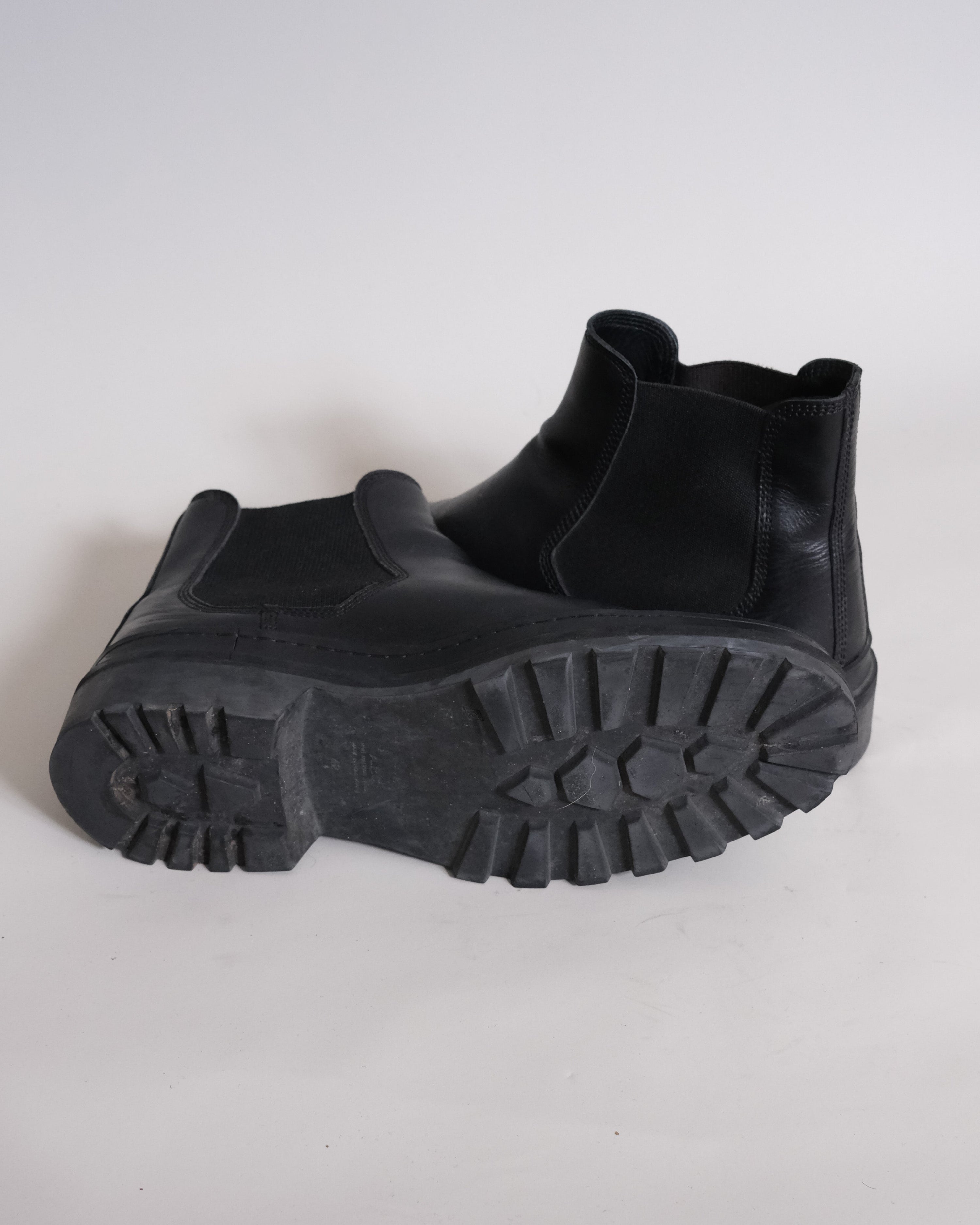 Boots with rubber soles